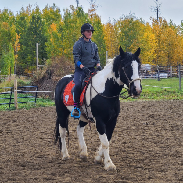riding a horse